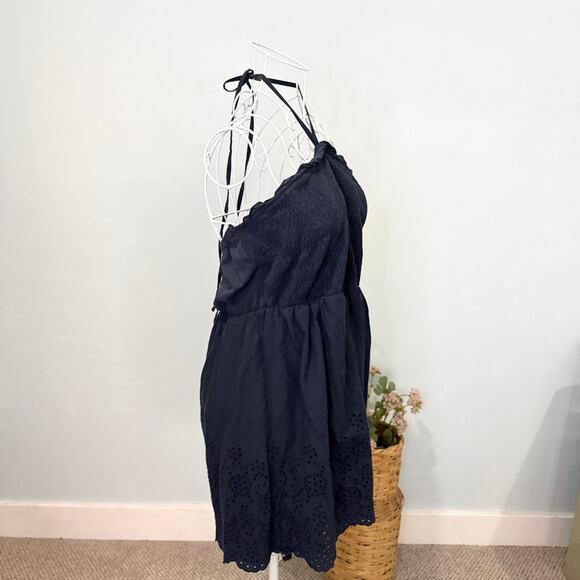 Vintage y2k Gorgeous flowy navy milkmaid off the shoulder babydoll top - Picture 3 of 6